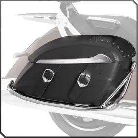 Lss-0526 Victory Motorcycle Genuine Oem Soft Saddlebags Chrome Rail Bar Guard 2878329