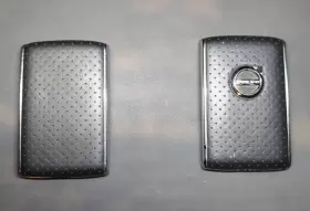 31652175 Volvo Genuine Key Fob Shells Perforated Charcoal Leather -31652175