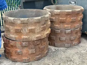 Rt-82 Wacker Rt82 Set Of 4 Used Neuson Trench Roller Drums For