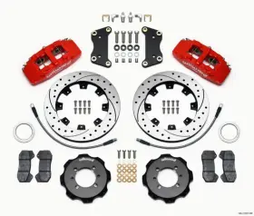 Wilwood 889545017434 Dynapro 6 Front Hat Kit 12.19in Drilled Red 2012 Fiat 500 With Lines