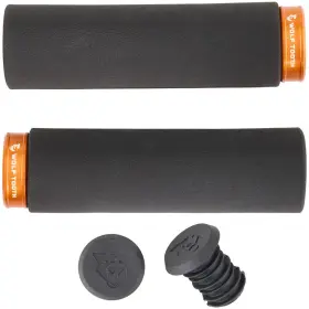 Wolf Tooth 812719020473 Fat Paw Lock-on Grips - Black/orange Fplck-blk-org