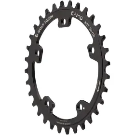 Camo-al34-sh12 Wolf Tooth Camo Aluminum Chainring - 34t Black