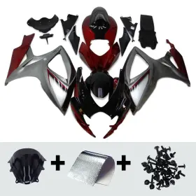 Fwk6-109 Wynmoto Fairings Kit For Suzuki 2006 2007 Gsxr600 Gsxr750 K6 06 07 Abs Bodywork Grey Red