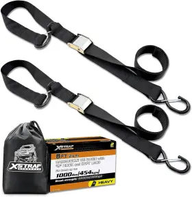 Xs16008 Xstrap Standard Motorcycle Tie Down Straps 2 Pack 1.5in X 8ft Black