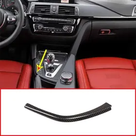 Yiwang 061110335000 Real Carbon Fiber Car Gear Shift L Shape Strips Trim For Bmw F80 Black
