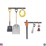 Rubbermaid Fasttrack 8-PIECE Wall Storage Kit Black/grey Rail & Hook System New. Price: $120.02.