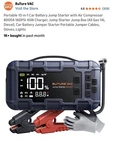 10-IN-1 Car Battery Jump Starter With Air Compressor 8000A 160PSI Open Box New. Price: $155.00.