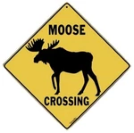 Moose Silhouette Crossing Sign, 12" By SIDES-16" Diagonal-in/out-alum New. Price: $21.99.