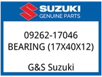Suzuki Oem Part 09262-17046 Bearing, Lh (17X40X12) New. Price: $35.16.