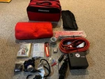 Bridgestone Auto Safety Emergency Kit Canvas Bag With Tire Inflator New. Price: $25.00.