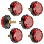 Evermotor 6 Pcs Mini Motorcycle License Plate Reflective Round, Red New. Price: $13.99.