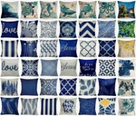 20X20" Throw Pillow Covers Retro Linen Navy Blue 2-SIDED Decorative Cushion Case New. Price: $8.56.