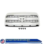 White Platinum Front Upper Grille With Camera Hole 2015-2017 Ford F150 New. Price: $144.36.