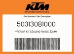 Ktm Genuine Repair Kit Sealing Rings 32MM - 50313081000 New. Price: $16.54.
