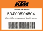 Ktm Genuine Supersprox-stealth Rear Sprocket 5841005104504 New. Price: $118.99.