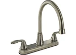 Valterra PF231402 2-HANDLE Hi-arc Rv Kitchen Faucet Brushed Nickel New. Price: $75.25.