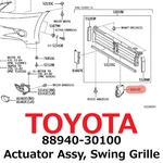 New Toyota Genuine Crown Majesta Lexus Actuator Assy, Swing Grille 88940-30100. Price: $219.99.