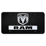Dodge Dual Logo Ram License Plate (chrome On Black) New. Price: $60.95.