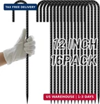 Aagut Rebar Stakes 12 Inch 16 Pack, J Hook Premium Black Coated Ground Garden An New. Price: $38.06.