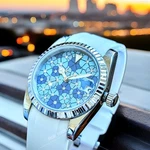 Full Automatic Blue Floral Dress Watch Mod 36MM Sapphire 24JEWELS Excellent! New. Price: $299.89.