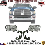 Front Fog Lights With Brackets For 2009-2012 Ram 1500 / 2010-2018 2500 3500 New. Price: $38.65.