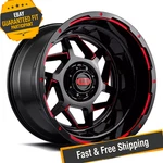 Grid Wheels 20X9 6X135/139.7 108.00 GD14 Gloss Black W/ Red Accents New. Price: $68.59.