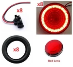(SET/8) 4" Led/red Lens Mirage Stop, Turn, Tail Lights W/ Grommets & Plugs New. Price: $154.99.
