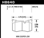 Hawk Performance HB640G 550 Dtc 60 Disc Brake Pad Fits 09 15 Cooper New. Price: $226.75.