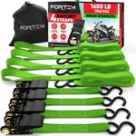 Fortem Ratchet Straps, Tie Down Set 1650LB Breaking Strength, Green New. Price: $42.79.