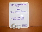 2017 Honda CBR1000RR Oem Rear Wheel Spacers 42311-MKF-D40, 42312-MKF-D40 Used. Price: $30.00.