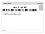 Genuine Bmw Set Of Aluminium Screws Oil 11-41-2-165-397 New. Price: $24.35.