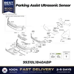 Genuine Parking Assist Ultrasonic Sensor 99310L1840ABP For Kia K5 New. Price: $130.00.