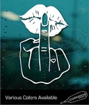 Fu Girly Middle Finger Vinyl Sticker Decal Kiss Lips Punk Rebel Activist New. Price: $6.24.