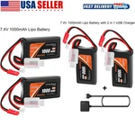7.4V Lipo Battery 1000MAH PH2.0 & Jst Plug With Charger For Wltoys Axial SCX24 New. Price: $21.49.