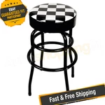 Performance W85023 Black/white Swivel Checkered Top Bar Stool New. Price: $104.10.