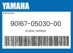 Yamaha Genuine Screw, Tapping 90167-05030-00 New. Price: $11.24.