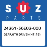 24361-36E03-000 Suzuki GEAR,6TH DRIVEN(NT:19) 2436136E03000, New Genuine Oem Par. Price: $179.16.