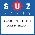58650-03G01-000 Suzuki Cable,interlock 5865003G01000, New Genuine Oem Part. Price: $61.64.