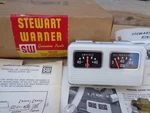 Nos Stewart Warner Twin Gauge Panel 366-HY Original Sw Amperes Oil Pressure New. Price: $235.00.