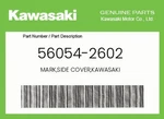 Genuine Mark,side Cover,kawasaki 56054-2602 New. Price: $15.90.