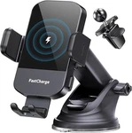 Chgeek Wireless Car Charger 15W Auto Clamping Phone Holder Mount Black Open. Price: $19.99.