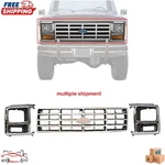 New Silver Grille Assembly & Headlight Bezel Left Right 1982-1986 Ford F-150. Price: $308.33.