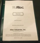 Altec Derrick Aerial Truck Device Operator Operation & Care Manual Book Good. Price: $34.99.