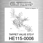 HE115-0006 Tappet Valve Std Fits John Deere (surplus Open Box) New. Price: $43.74.