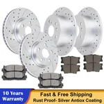 Front And Rear Drilled Rotor Brake Pads For 2006 2007 2008 2009-2018 Toyota RAV4 New. Price: $130.09.