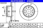 2X 24.0110-0420.1 Ate Brake Disc For Skoda Neu. Price: $111.36.