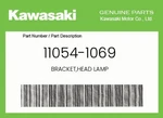 Kawasaki Genuine Bracket,head Lamp 11054-1069 New. Price: $11.65.