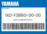 Yamaha Genuine Bush, Stabilizer Front 1XD-F386G-00-00 New. Price: $9.78.