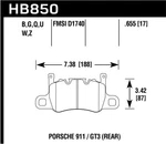 Hawk Performance HB850B.655 Hps 5.0 Disc Brake Pad Fits 911 Cayman Panamera New. Price: $222.29.