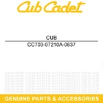 Cub Cadet 703-07210A-0637 Mulch Baffle Left 48 Fab 19B70064100 19B70037100 New. Price: $61.47.